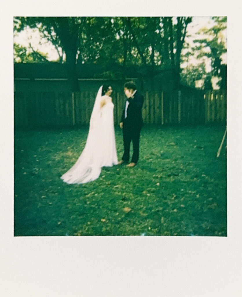 Polaroid of couple at wedding reception huntsville photo booth