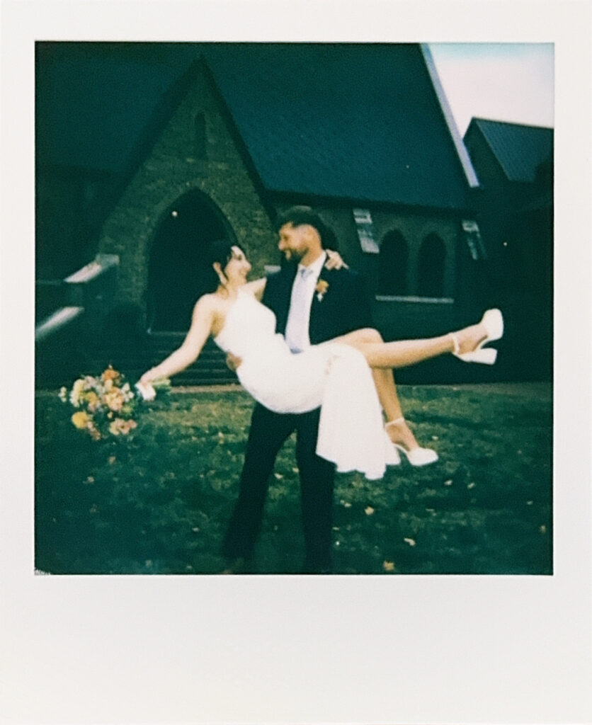 Polaroid of couple at wedding by fauna & film's huntsville photo booth