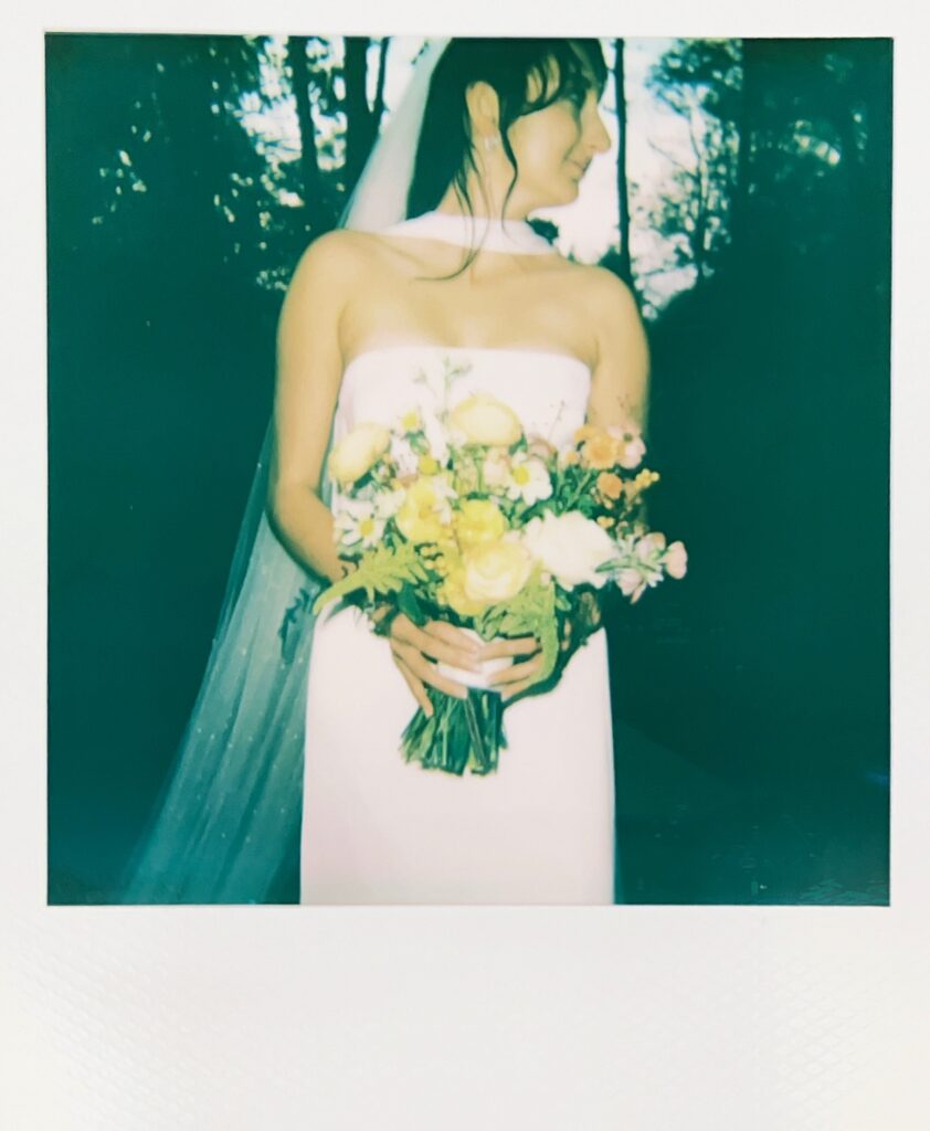 Polaroid of bride at wedding reception huntsville photo booth