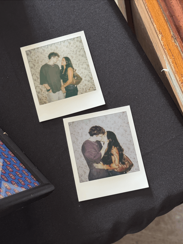 polaroids of couple taken at fauna & film huntsville photo booth