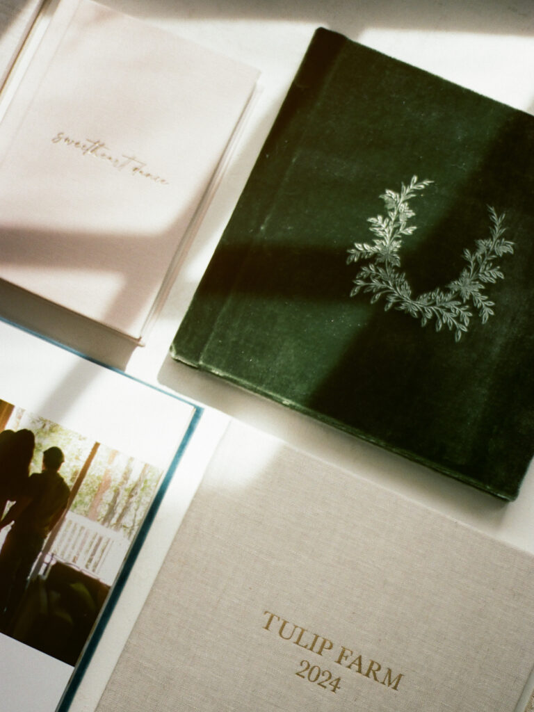 velvet and linen photo albums by huntsville family photographers fauna & film