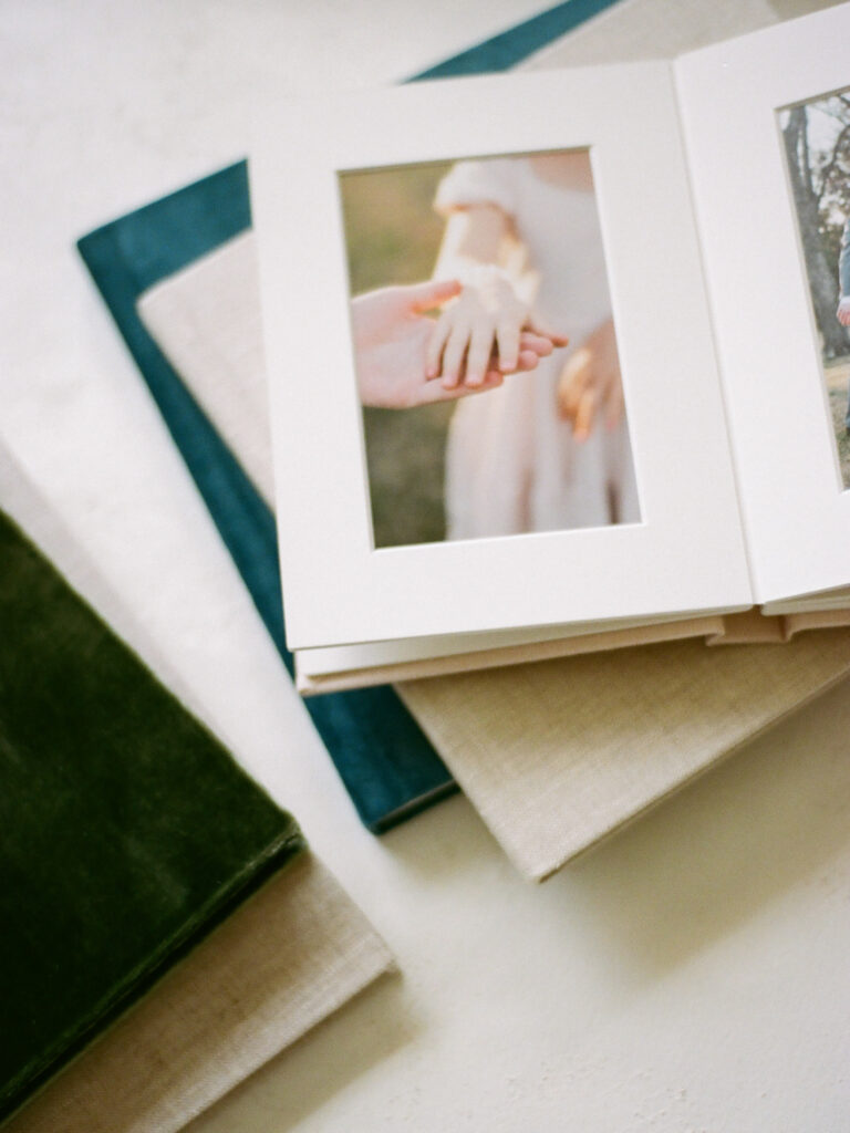 matted album by huntsville family photographers fauna & film